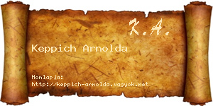Keppich Arnolda névjegykártya